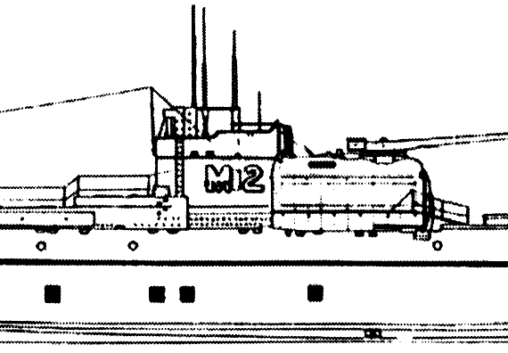 Подводная лодка HMS M2 1928 [Submarine] - чертежи, габариты, рисунки